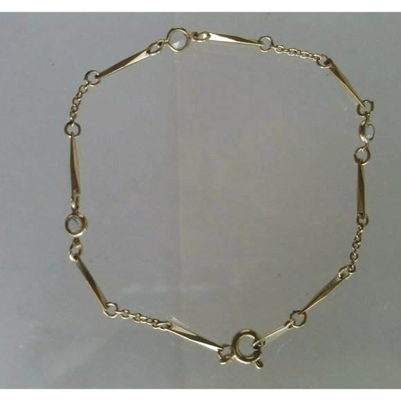 Vintage AVON Link Gold Tone Chain Bracelet 7.5" w/rhinestones - Picture 4 of 6